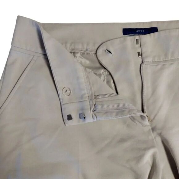 Apt 9 Light Beige Torie Midrise Straight Leg Capri Pants Size 12 - Picture 10 of 14